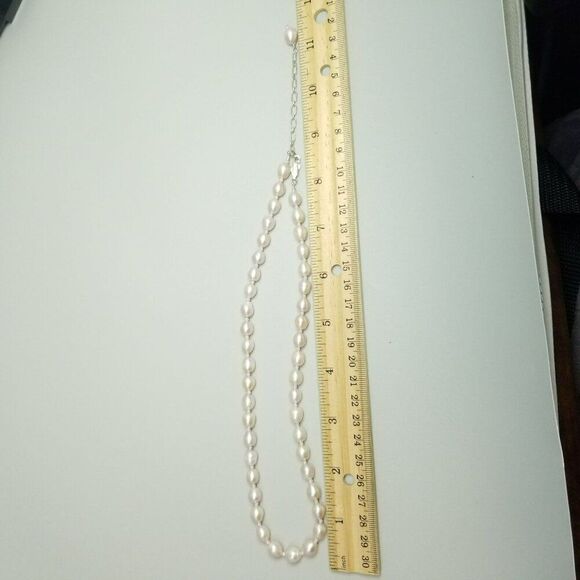 Vintage Light Pink Beaded Necklace with Sterling Silver Adjustable Clasp, Estate - Picture 5 of 7